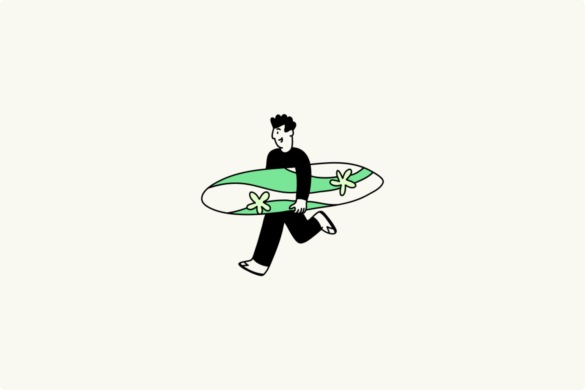 Offwork illustration of surfer