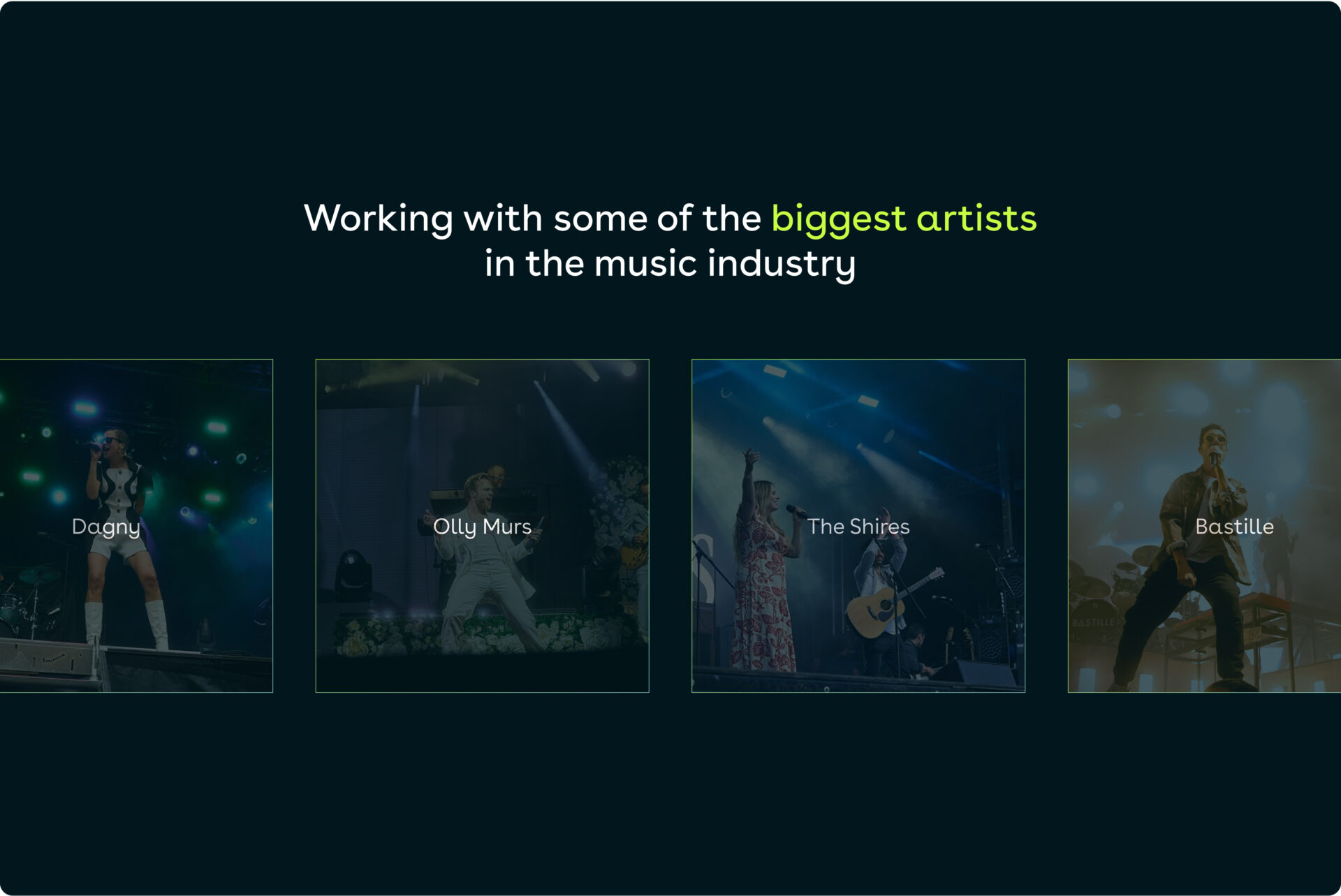 Global artist management platform user interface design