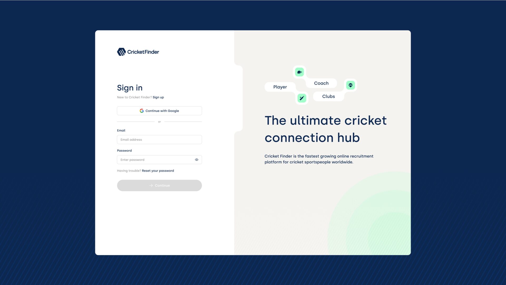 UI for Cricket Finder