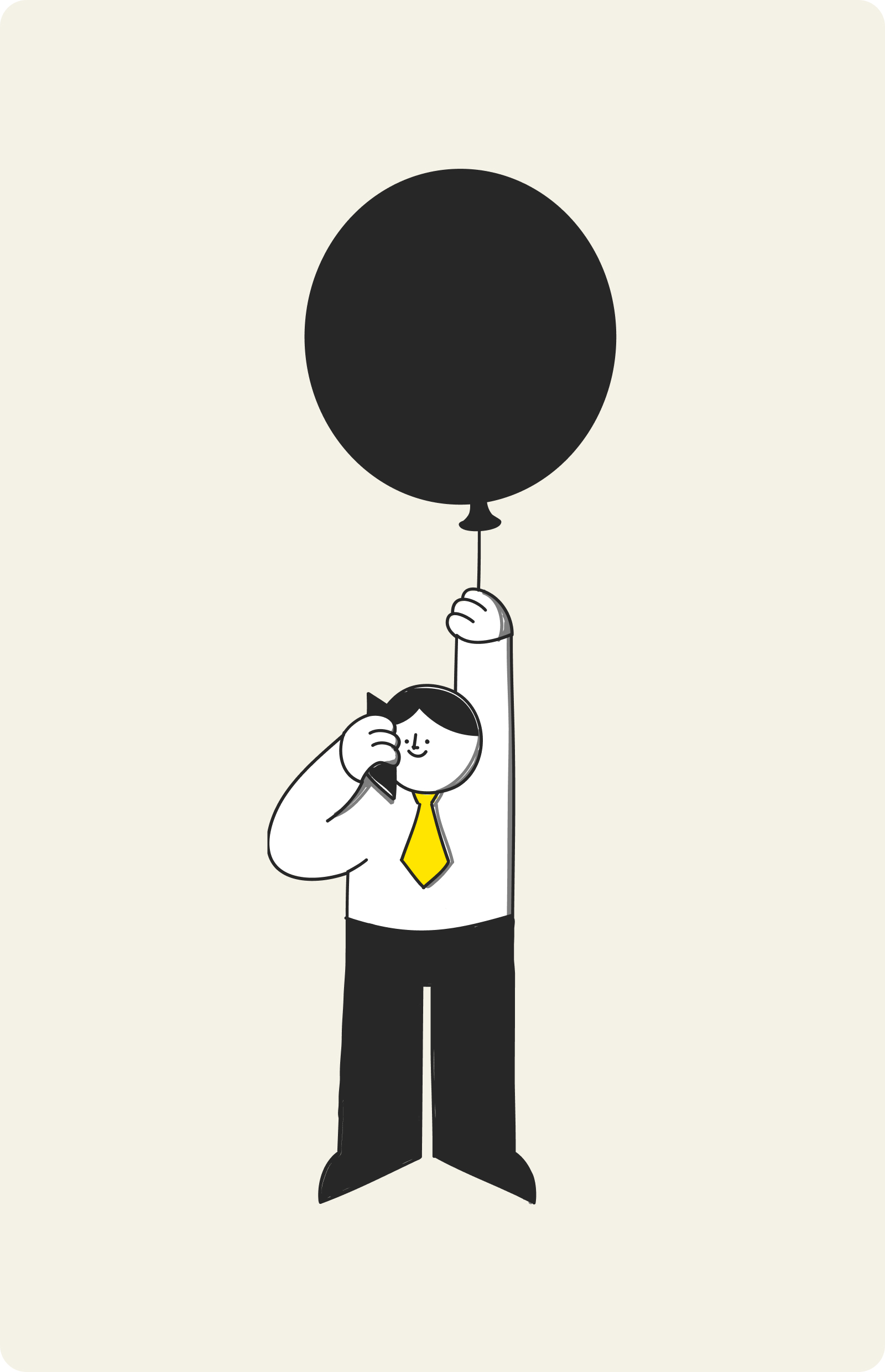 A illustration of a man holding a balloon for Air Landline